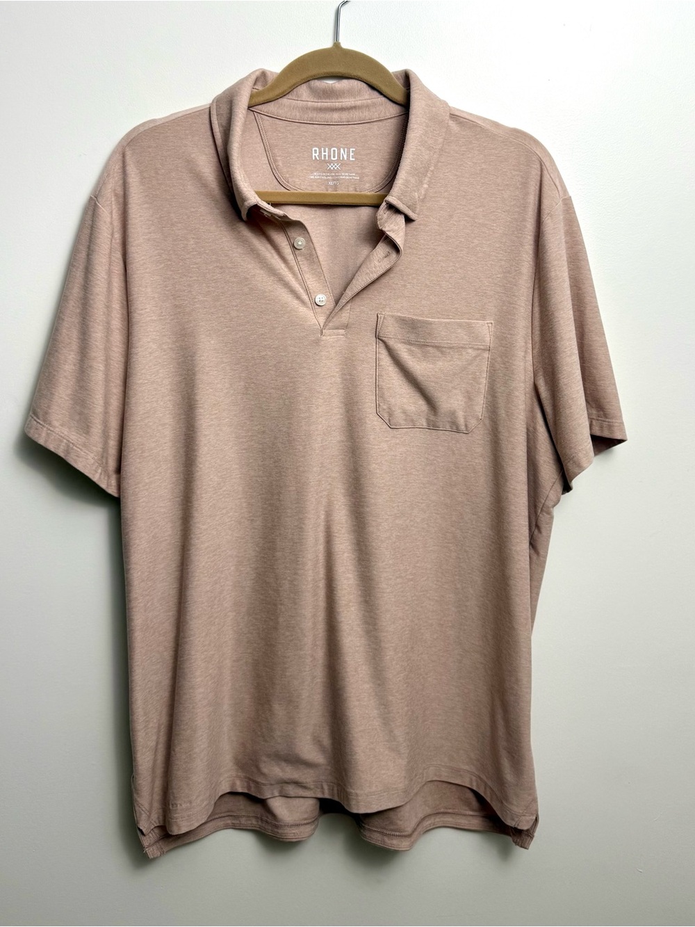 RHONE Men's Short-Sleeve Pocket Polo — Dusty Blush